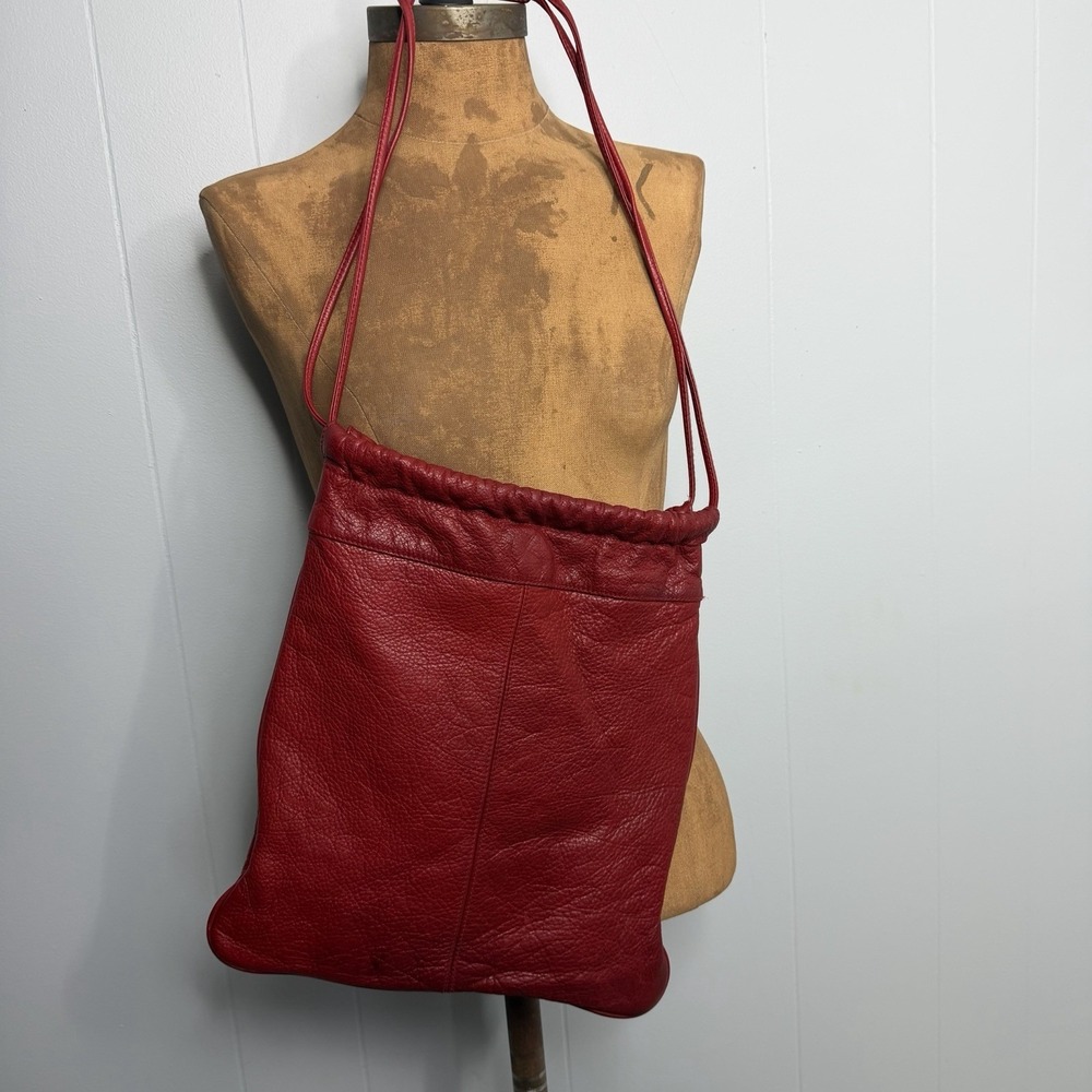 Hobo International Crossbody Bag Red Leather Hobo Vintage Hippie Purse - Picture 10 of 16